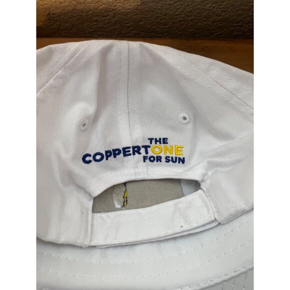 Coppertone Retro White Cap W/ Embroidered Girl & Dog Design One Size Fits Most - Picture 3 of 5